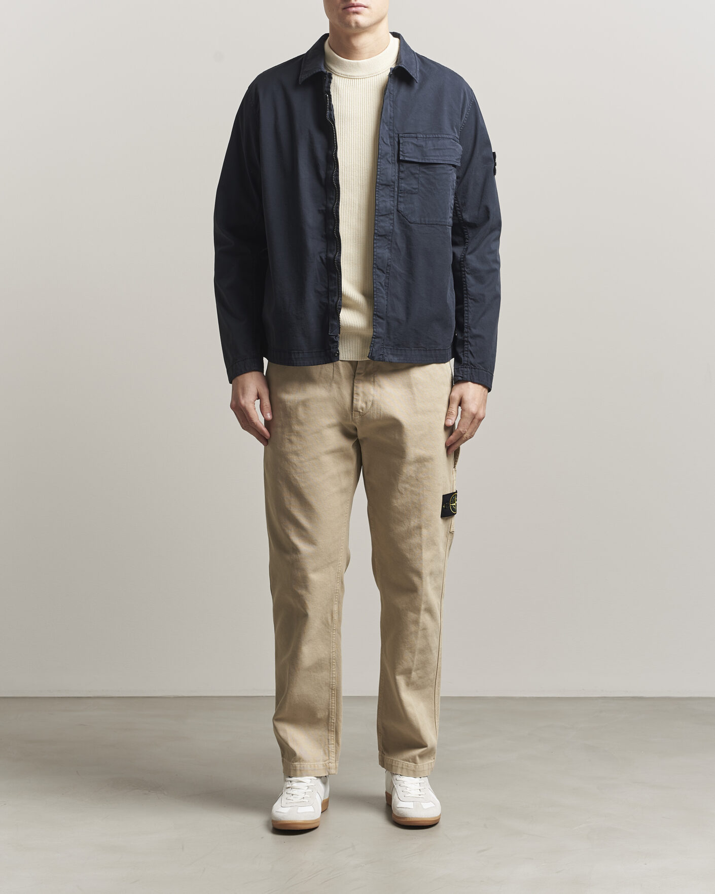 Herre | Jakker | Stone Island | Organic Cotton Twill Overshirt Navy