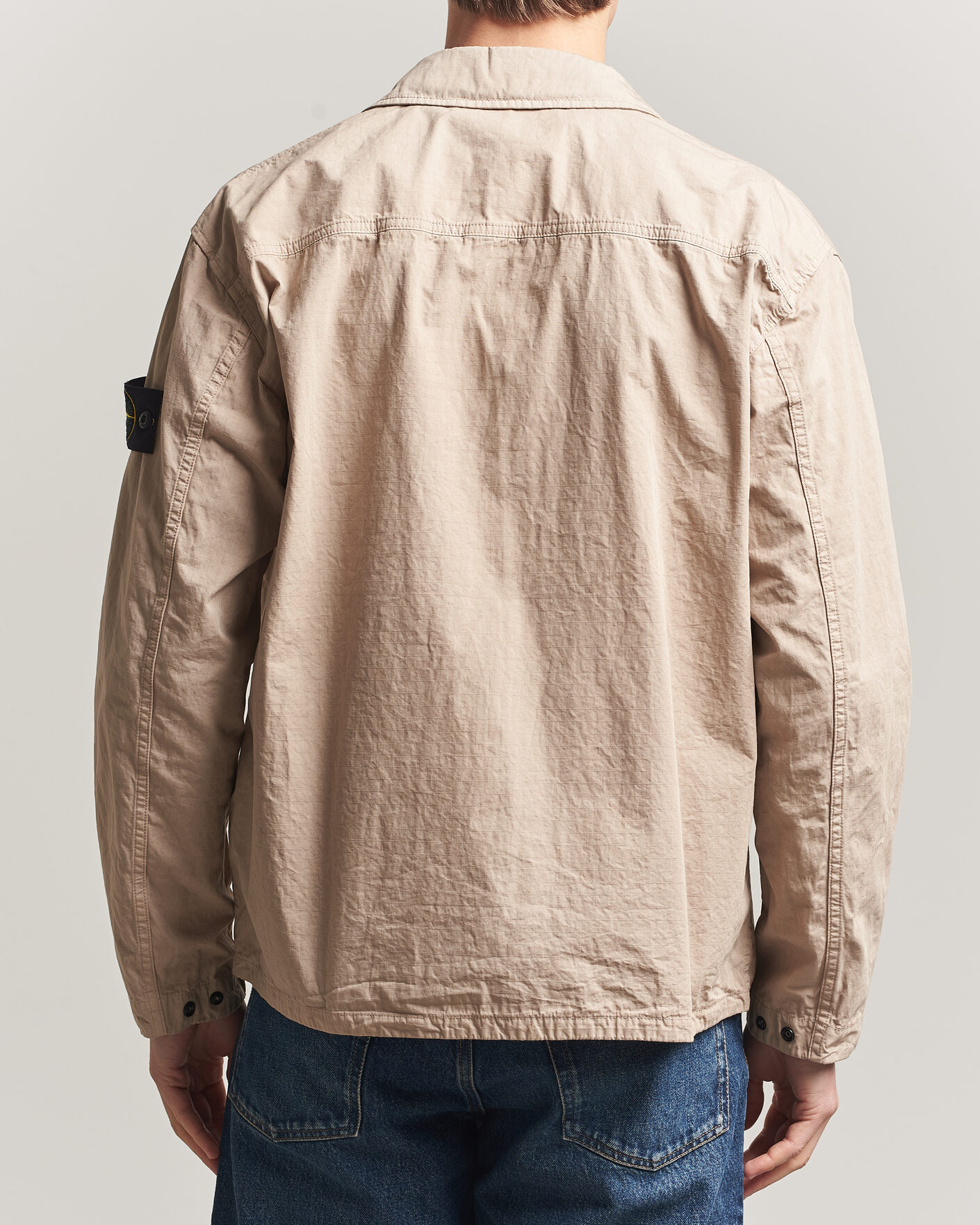 Herre | Skjorter | Stone Island | Cotton Ripstop Zip Overshirt Desert
