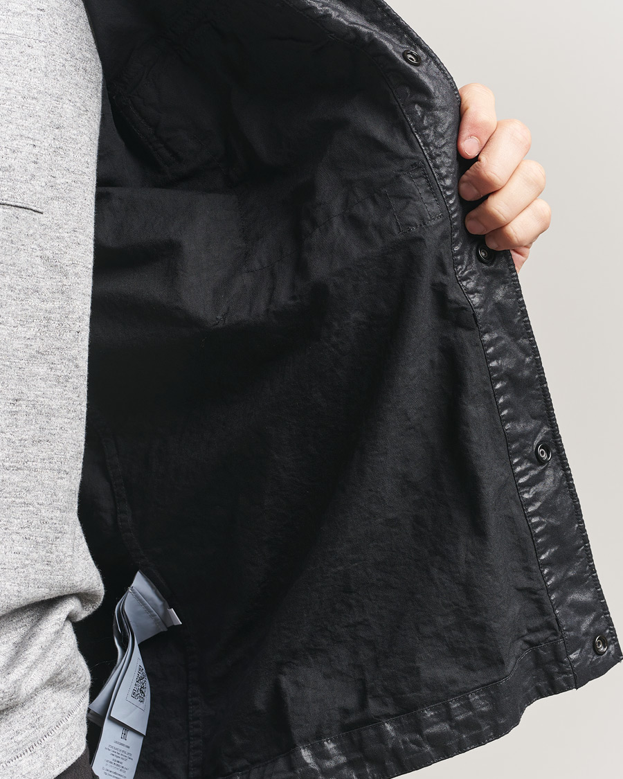 Herre | Skjorter | Stone Island | Garment Dyed Nylon Zip Overshirt Black