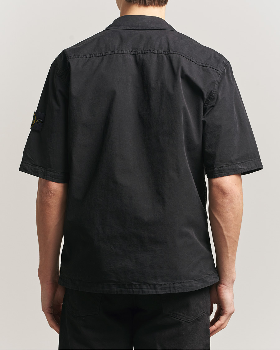Herre | Skjorter | Stone Island | Organic Cotton Twill Short Sleeve Shirt Black