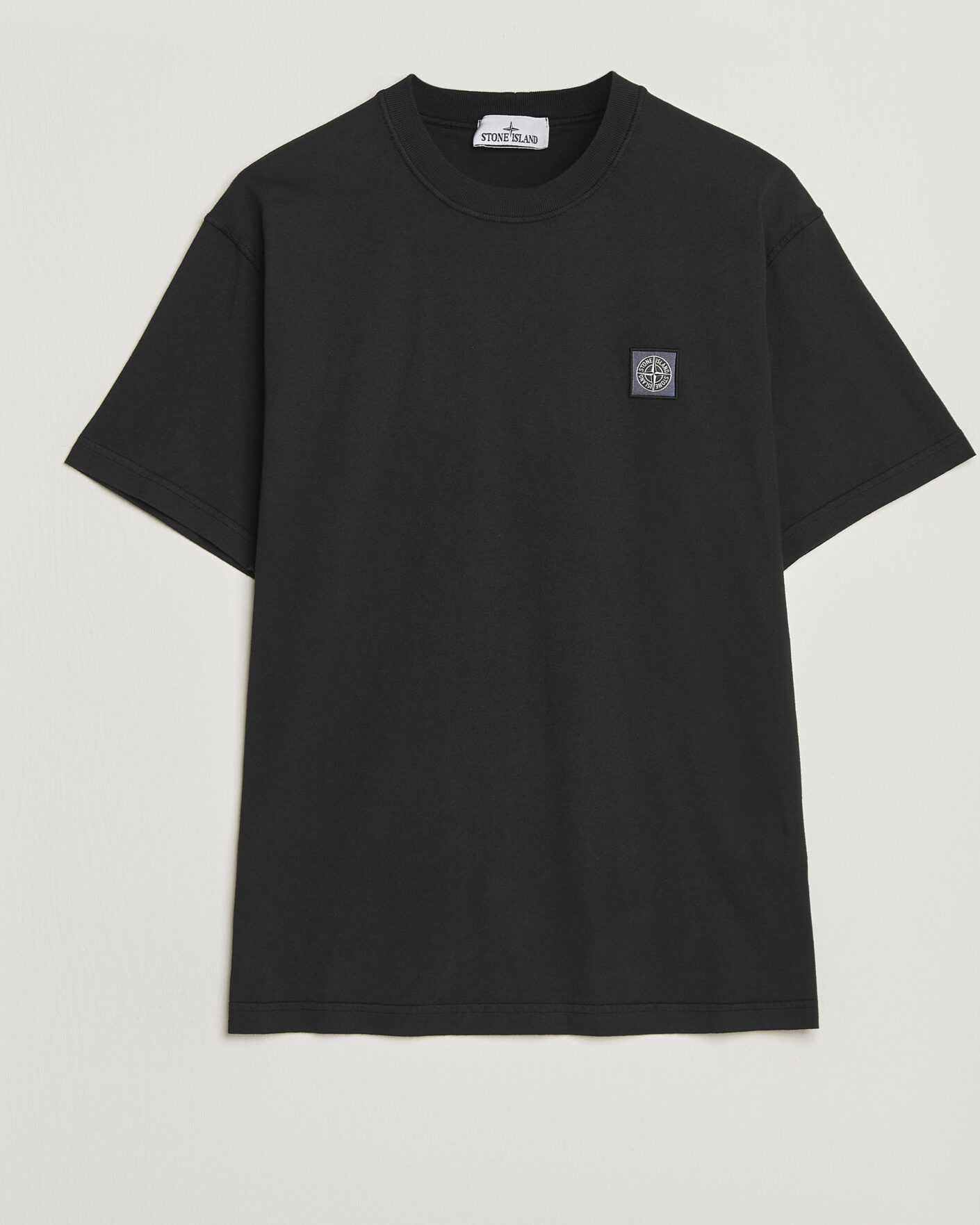 Herre | T-Shirts | Stone Island | Organic Cotton Fissato Effect T-Shirt Black
