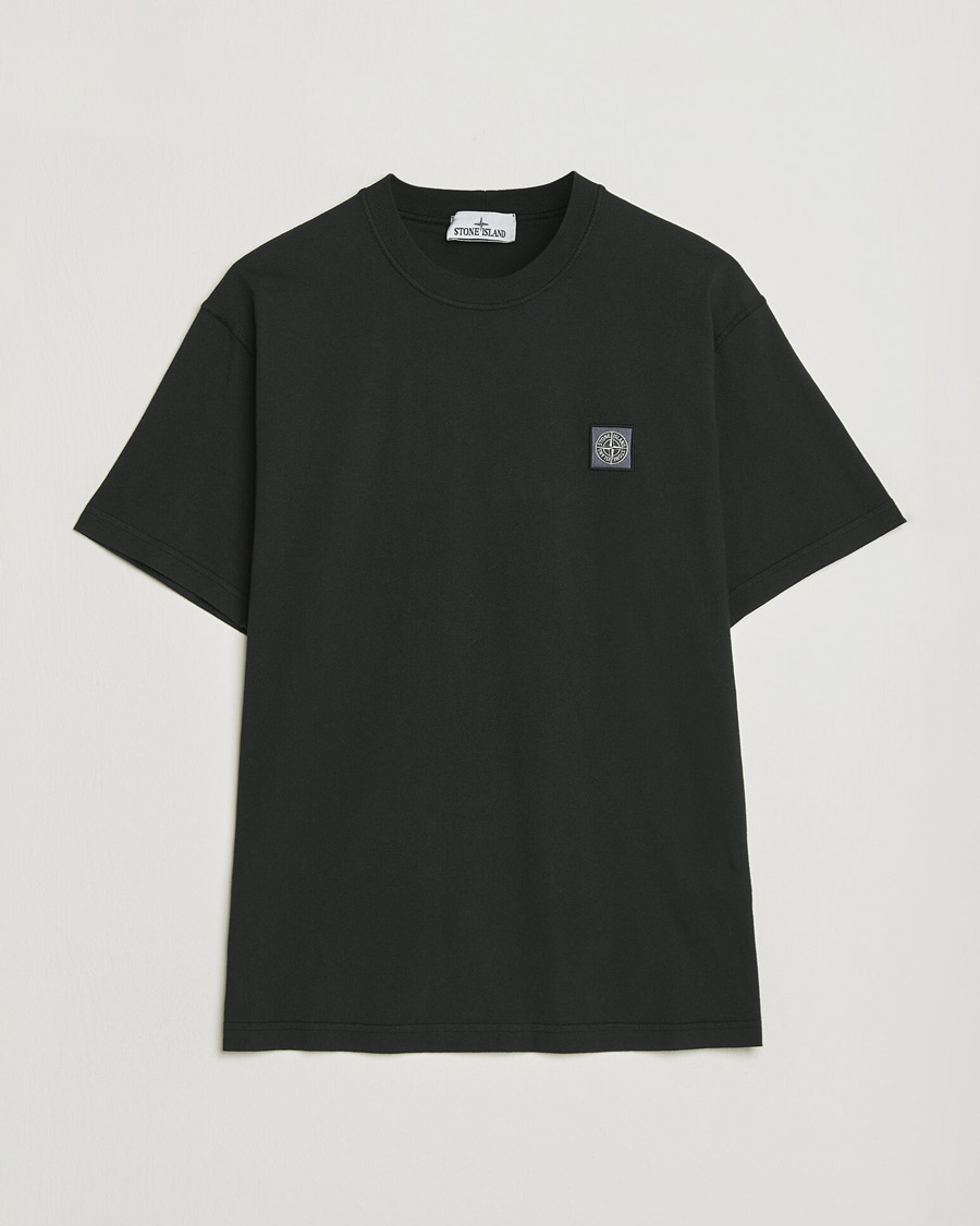 Herre | T-Shirts | Stone Island | Organic Cotton Fissato Effect T-Shirt Black