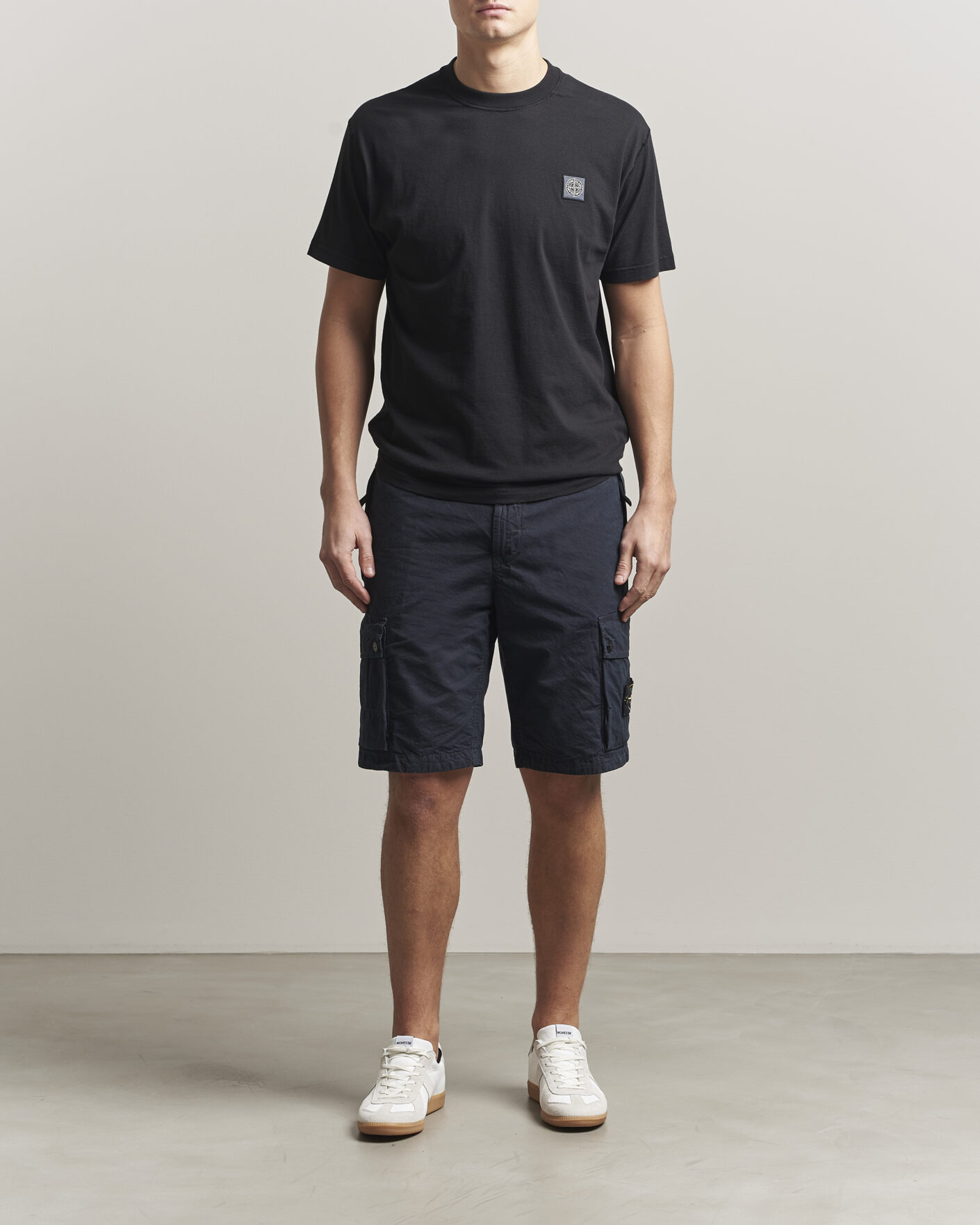 Herre | T-Shirts | Stone Island | Organic Cotton Fissato Effect T-Shirt Black