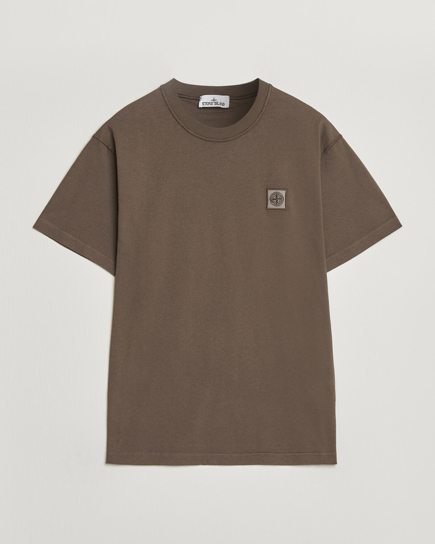Herre | T-Shirts | Stone Island | Organic Cotton Fissato Effect T-Shirt Umber