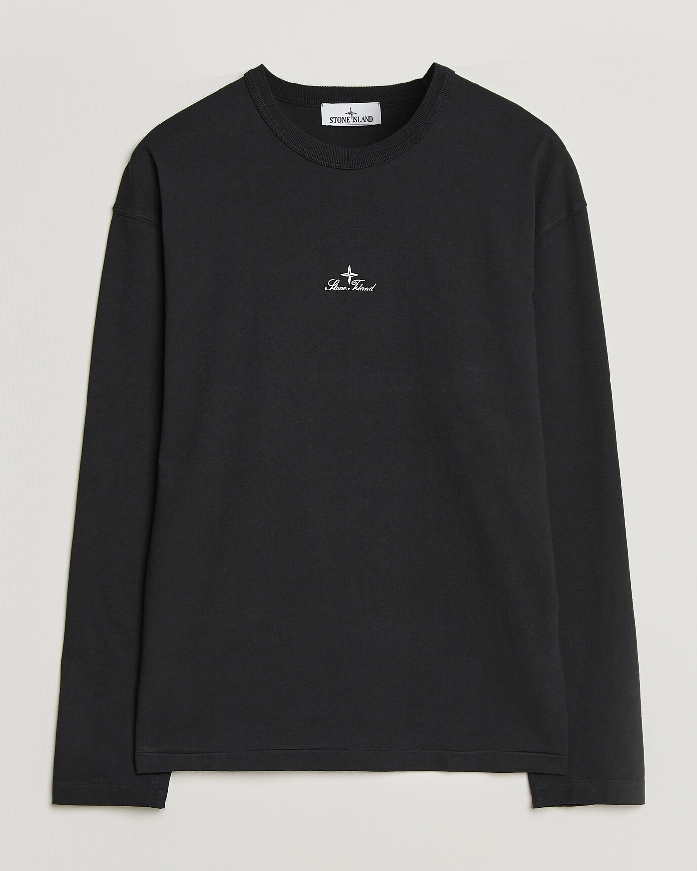 Herre | T-Shirts | Stone Island | Organic Cotton Jersey Long Sleeve Logo T-Shirt Black