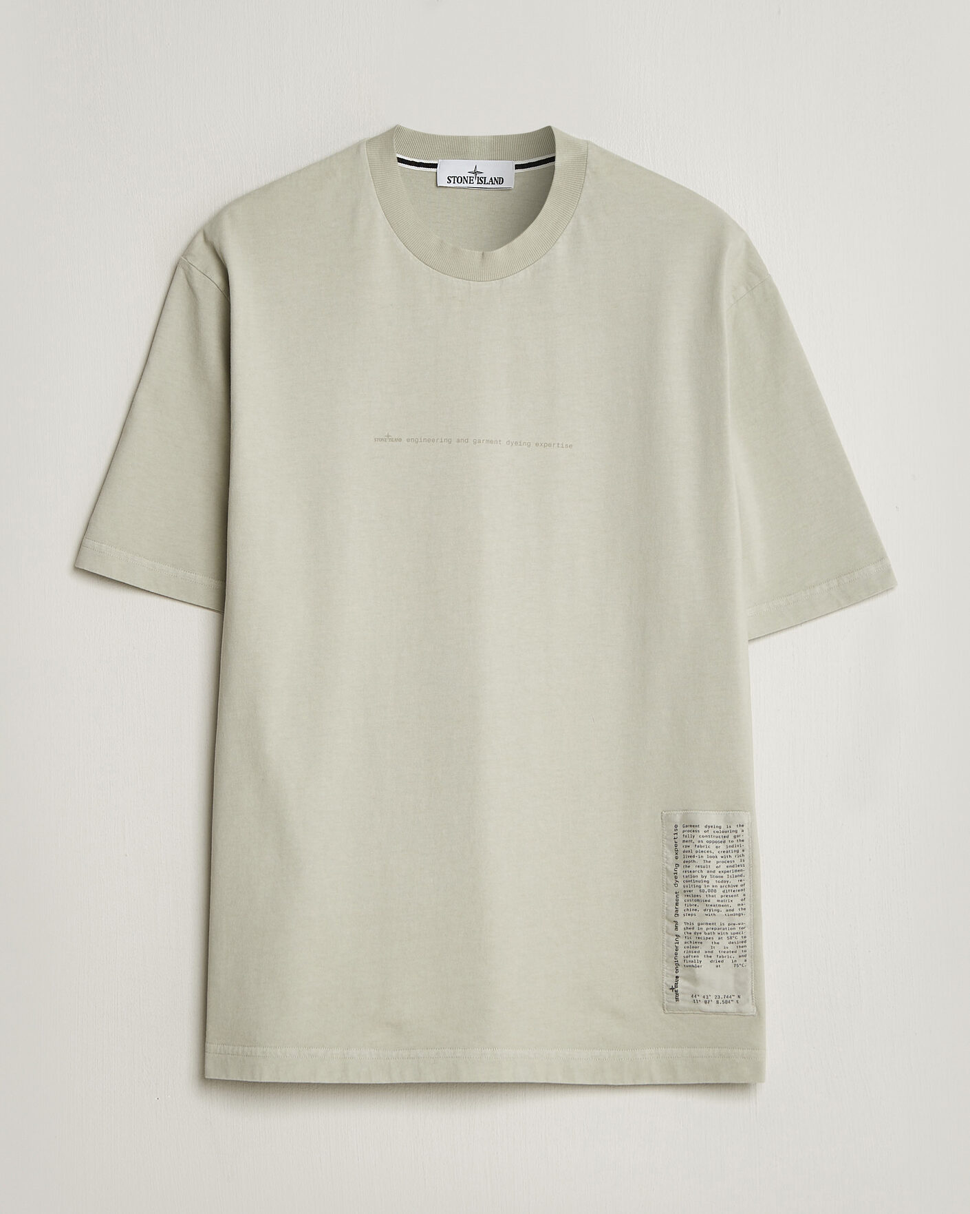 Herre | T-Shirts | Stone Island | Combed Cotton Jersey Printed T-Shirt Pearl Grey