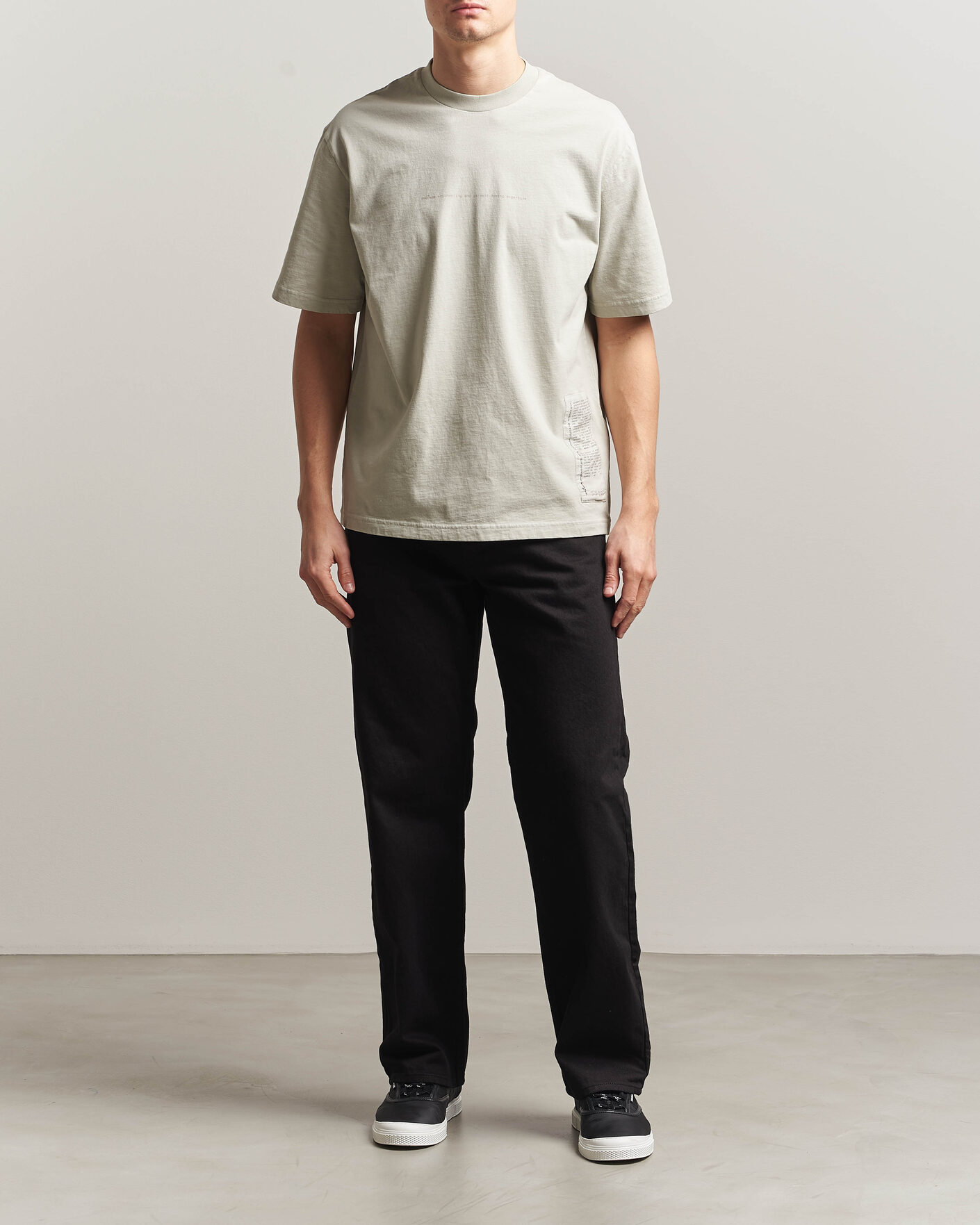 Herre | T-Shirts | Stone Island | Combed Cotton Jersey Printed T-Shirt Pearl Grey
