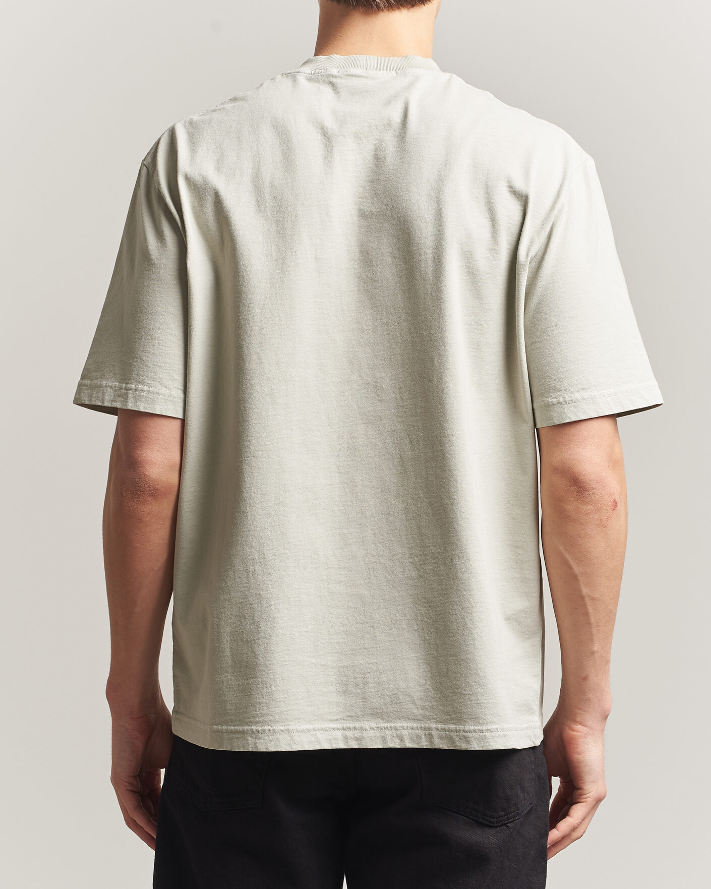 Herre | T-Shirts | Stone Island | Combed Cotton Jersey Printed T-Shirt Pearl Grey