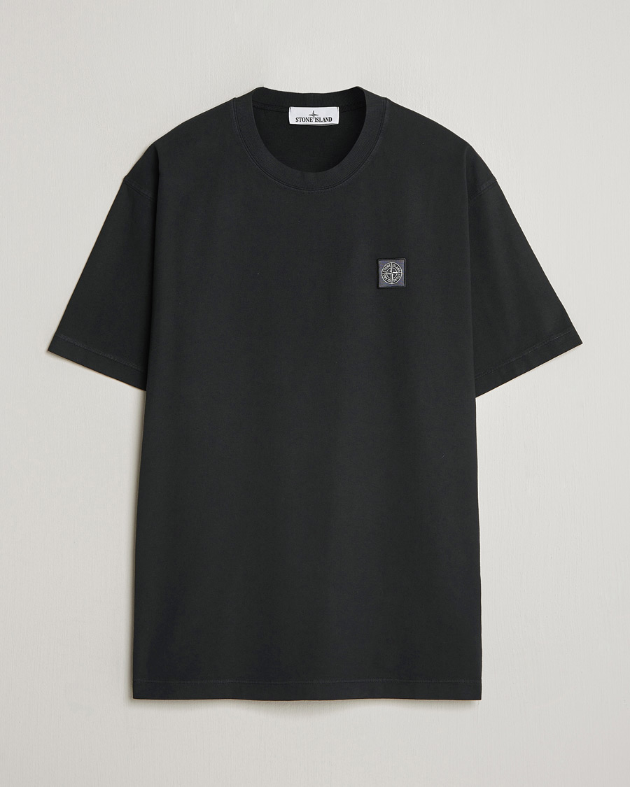 Herre | T-Shirts | Stone Island | Combed Organic Cotton T-Shirt Black