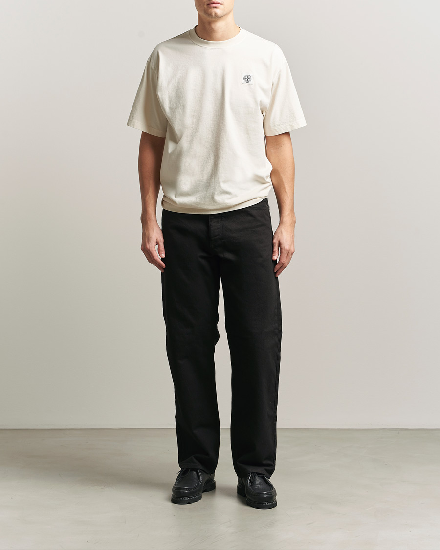 Herre | T-Shirts | Stone Island | Combed Organic Cotton T-Shirt Ivory