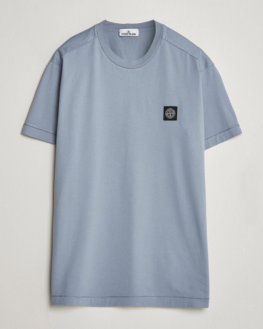 Herre | T-Shirts | Stone Island | Garment Dyed Cotton Jersey T-Shirt Dark Blue