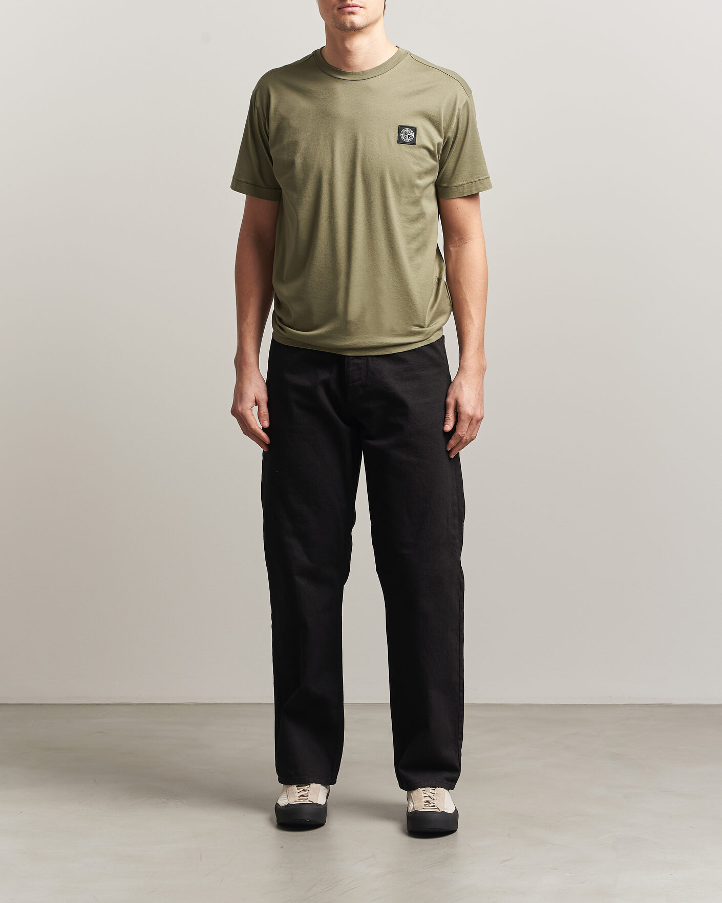 Herre | T-Shirts | Stone Island | Garment Dyed Cotton Jersey T-Shirt Military Green