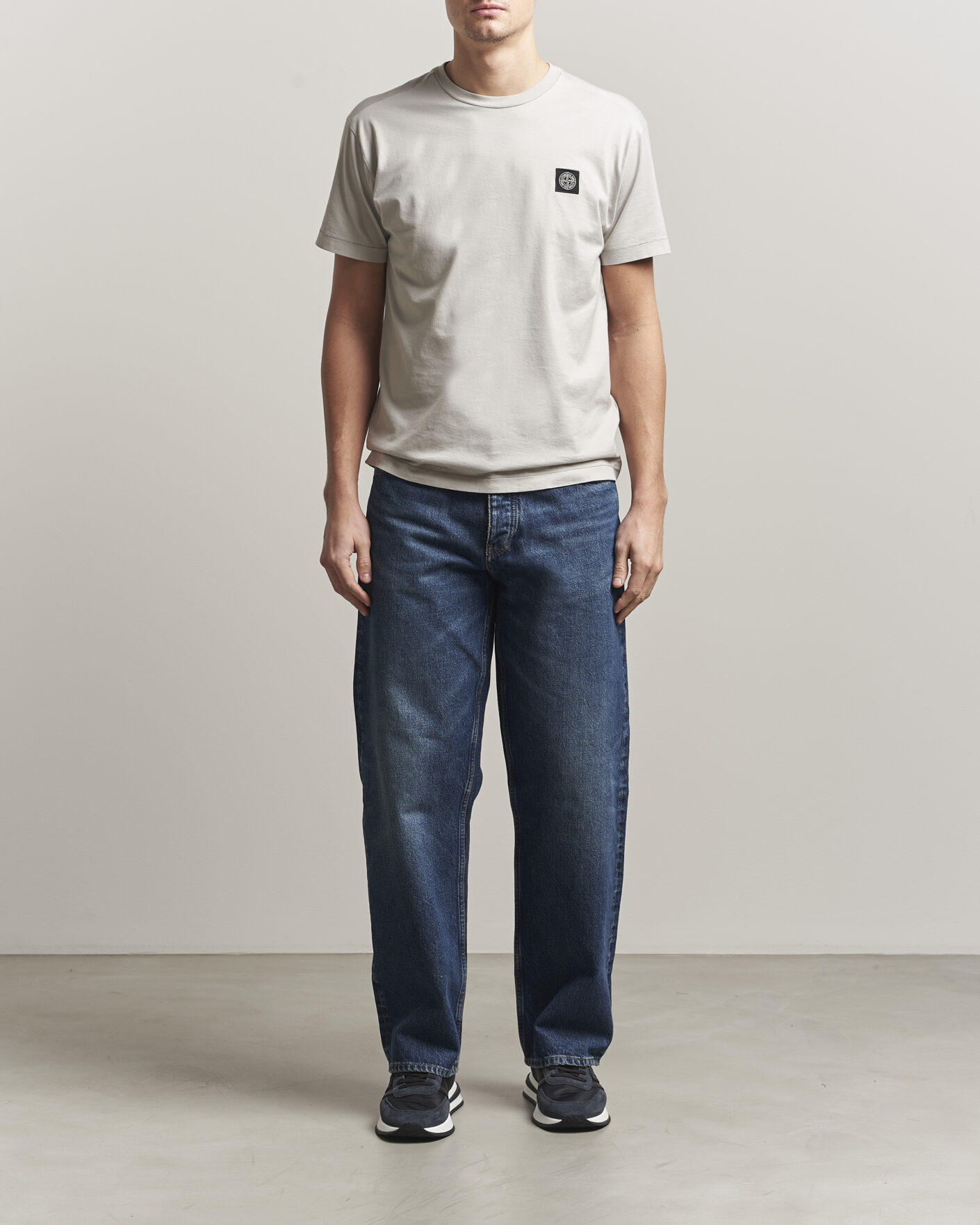 Herre | T-Shirts | Stone Island | Garment Dyed Cotton Jersey T-Shirt Pearl Grey