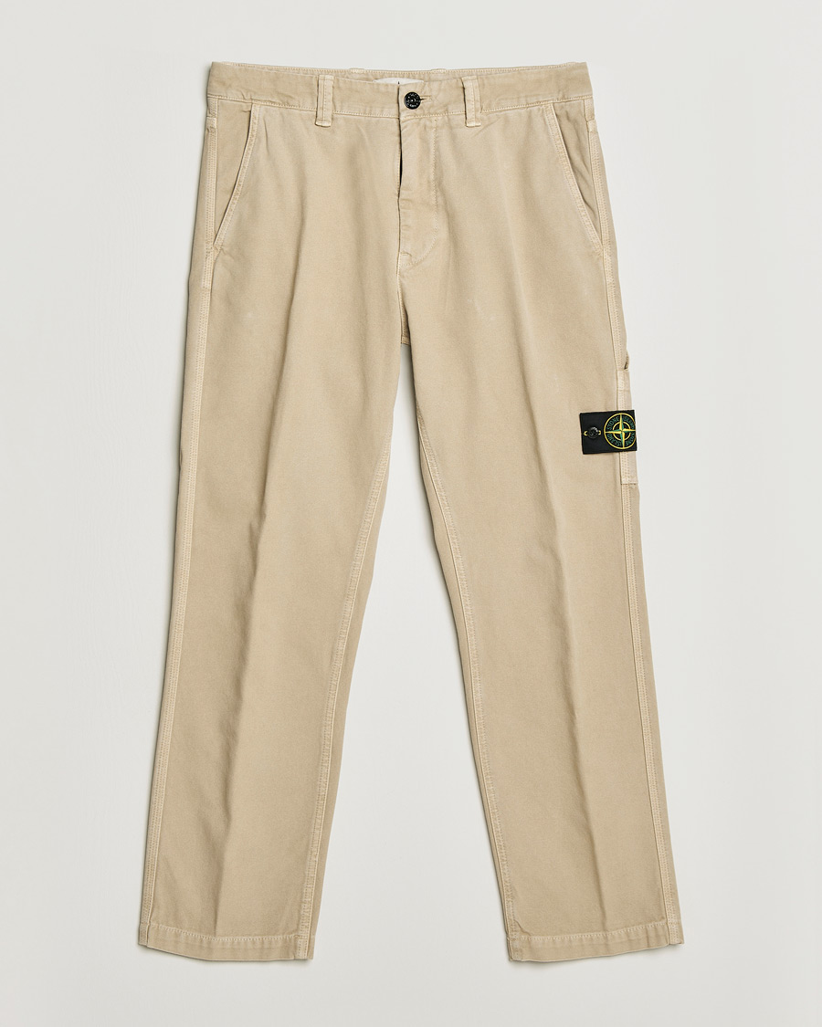 Herre | Bukser | Stone Island | Organic Panama Cotton Trousers Desert
