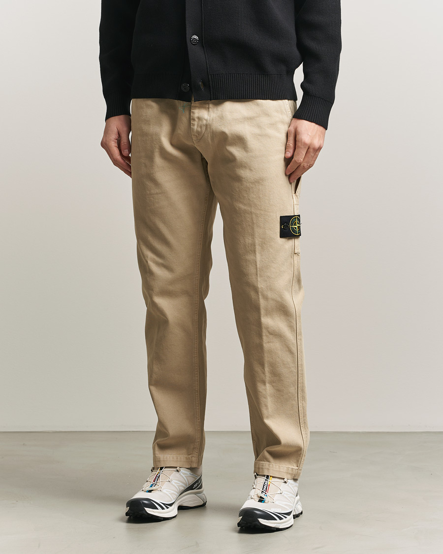 Herre | Bukser | Stone Island | Organic Panama Cotton Trousers Desert