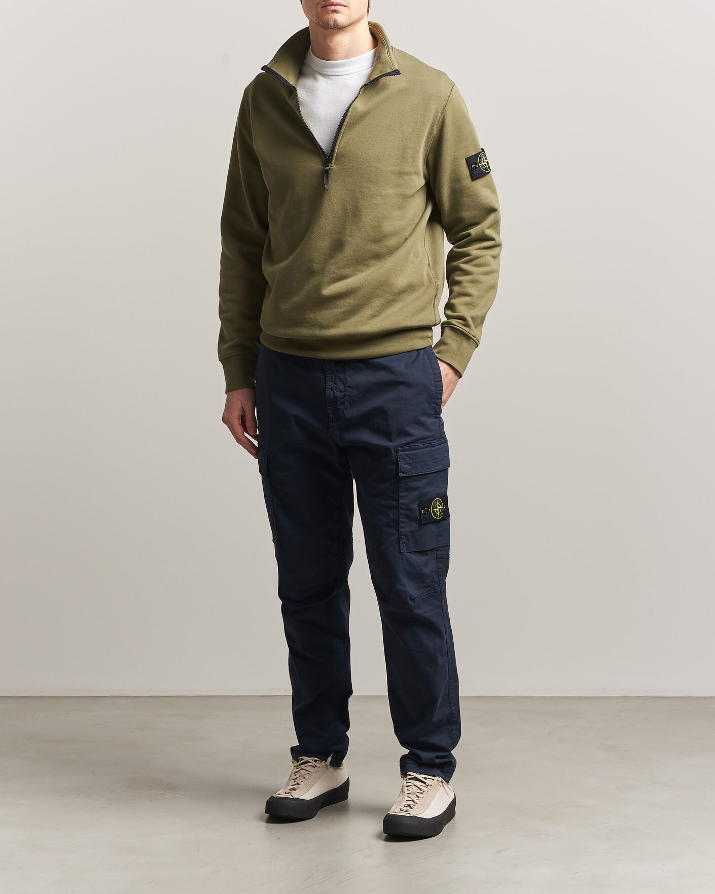 Herre | Bukser | Stone Island | Stretch Cotton Twill Cargo Trousers Navy
