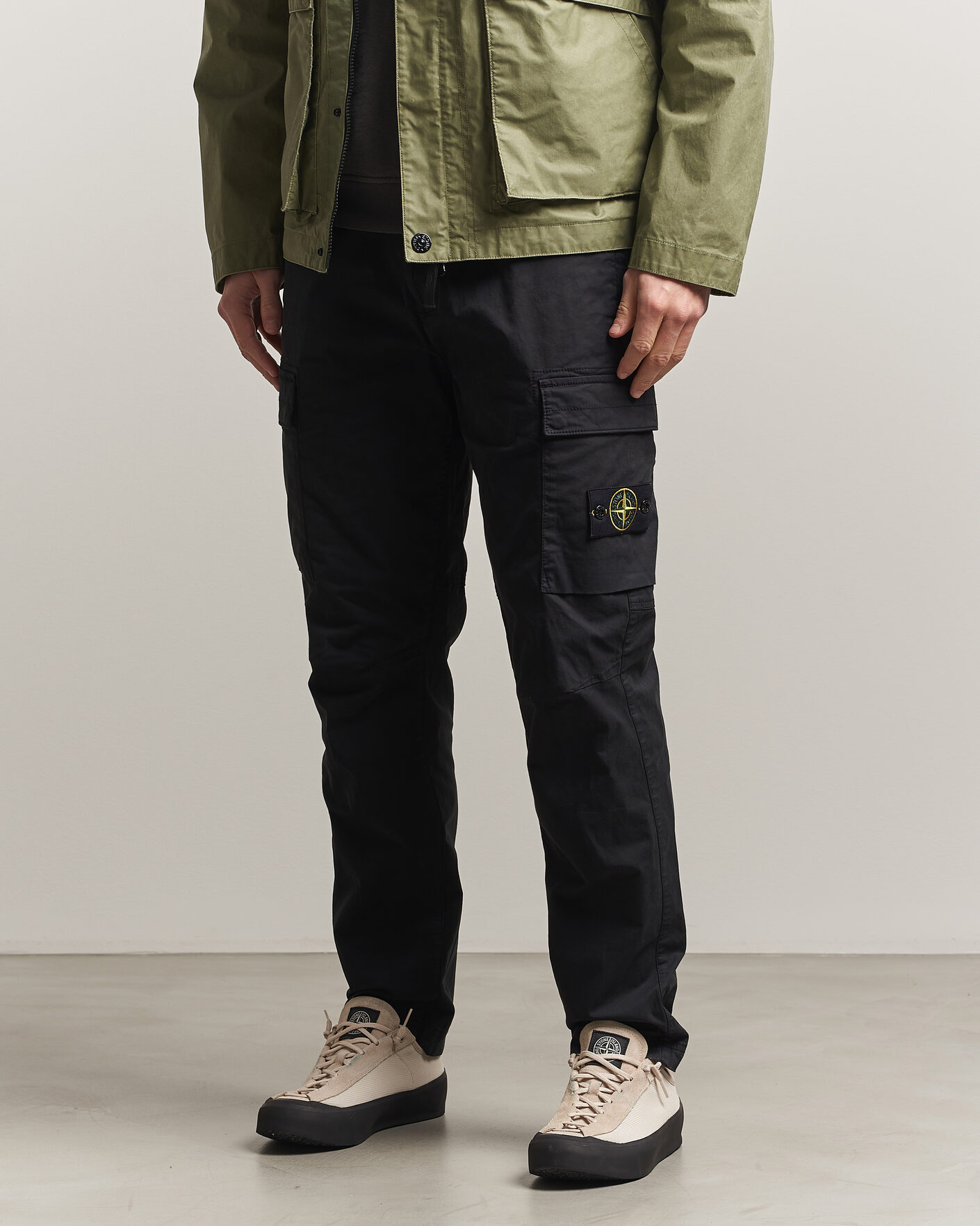 Herre | Bukser | Stone Island | Stretch Cotton Twill Cargo Trousers Black