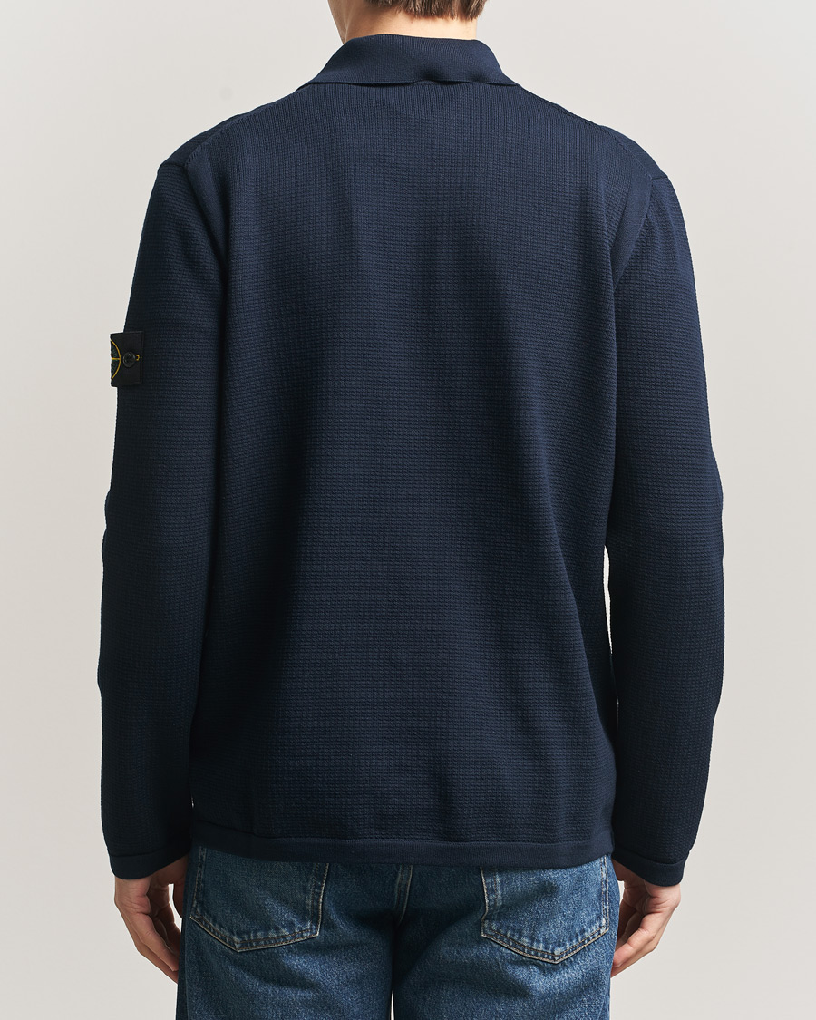 Herre | Trøjer | Stone Island | Micro Stitch Knitted Cotton Polo Navy