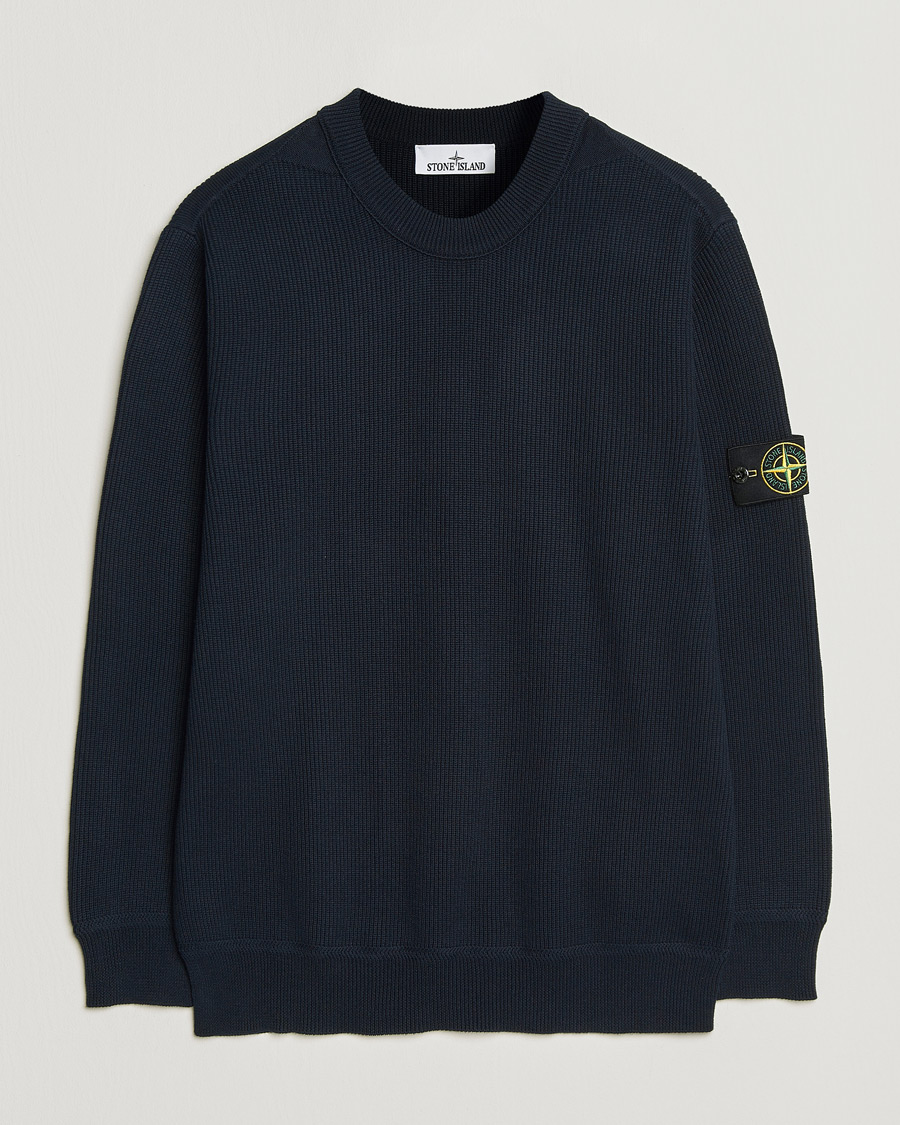 Herre | Trøjer | Stone Island | Ribbed Soft Organic Cotton Crewneck Navy