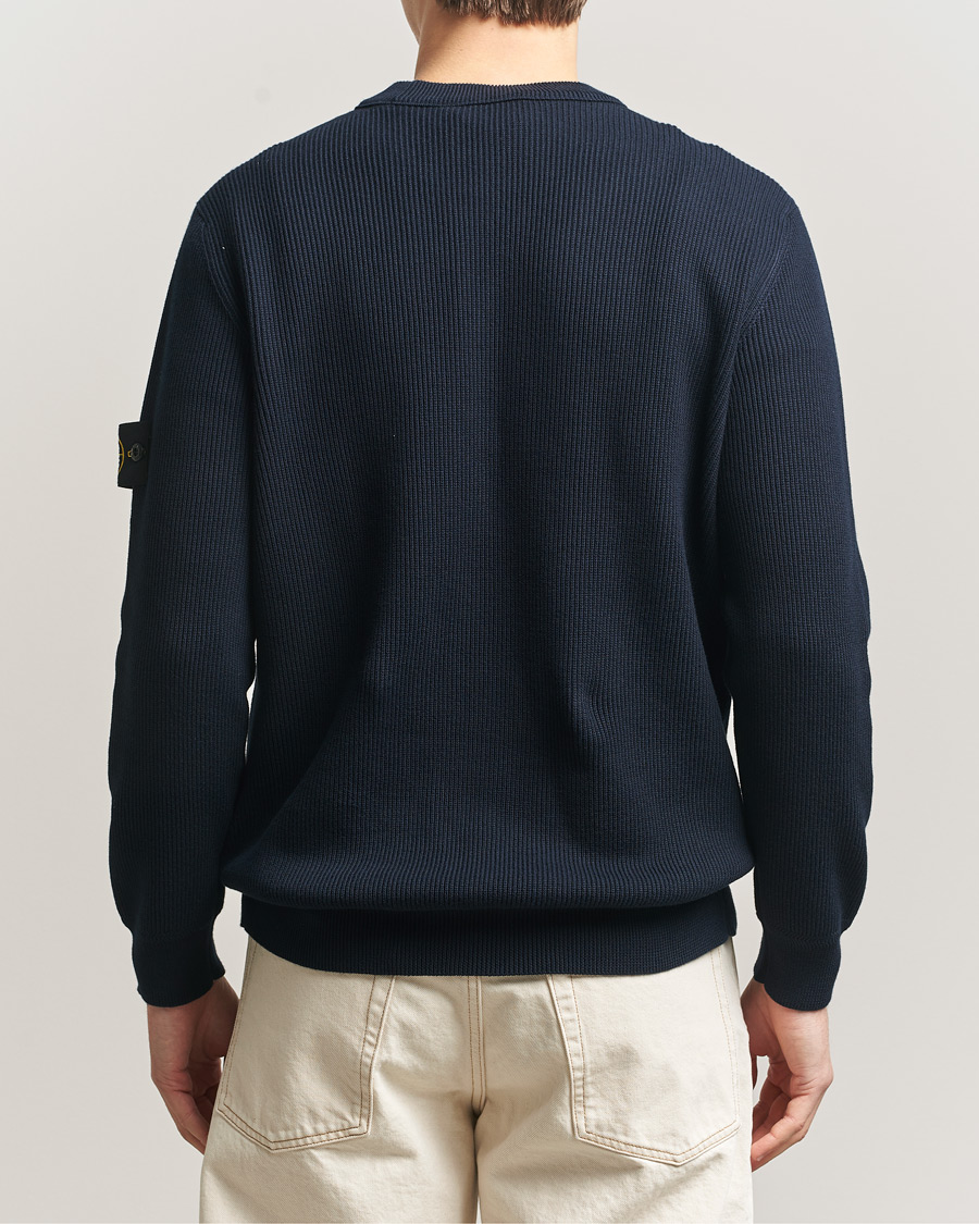 Herre | Trøjer | Stone Island | Ribbed Soft Organic Cotton Crewneck Navy