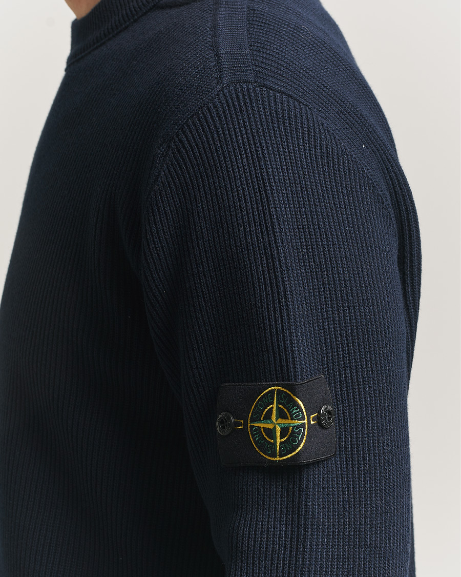 Herre | Trøjer | Stone Island | Ribbed Soft Organic Cotton Crewneck Navy
