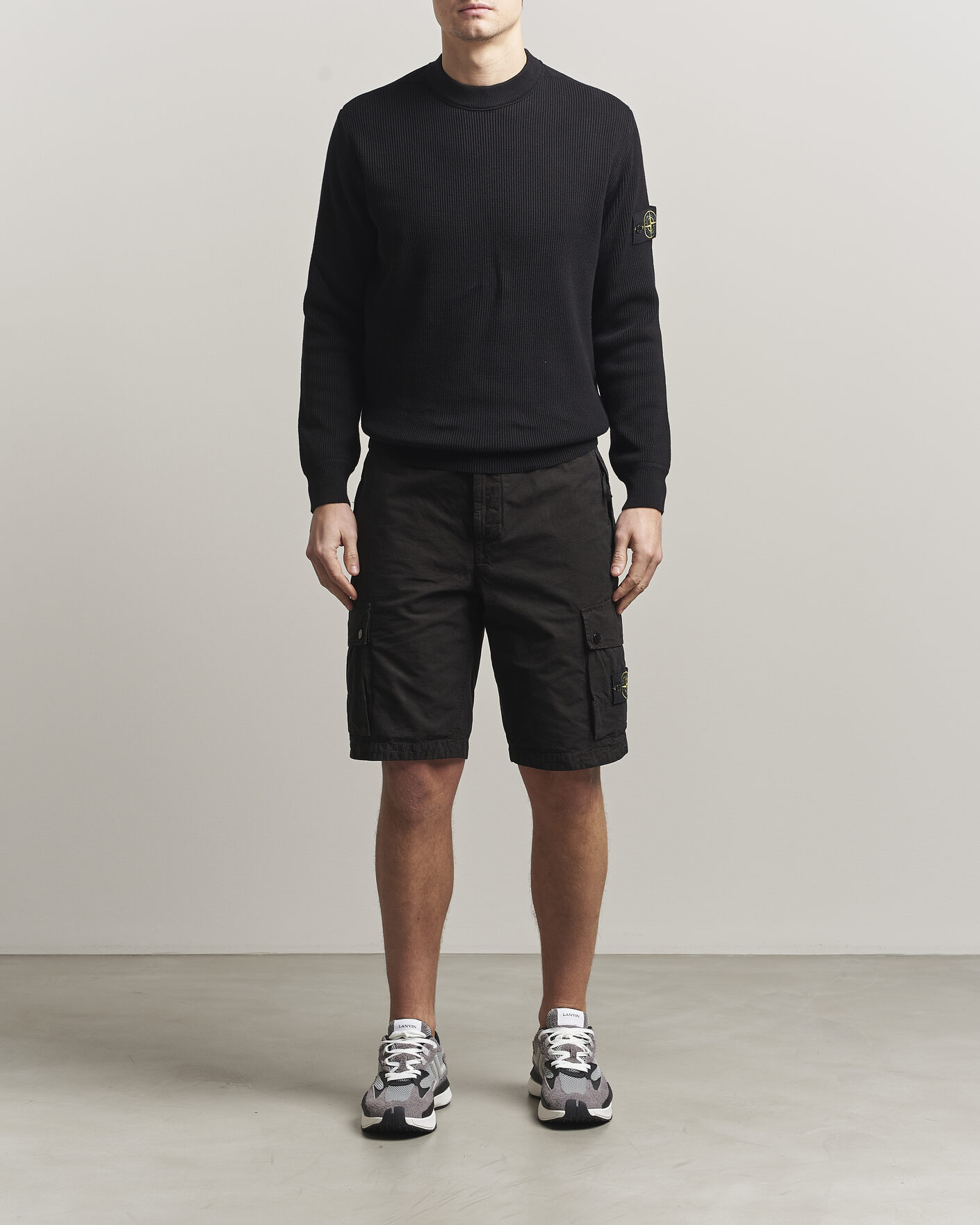 Herre | Trøjer | Stone Island | Ribbed Soft Organic Cotton Crewneck Black