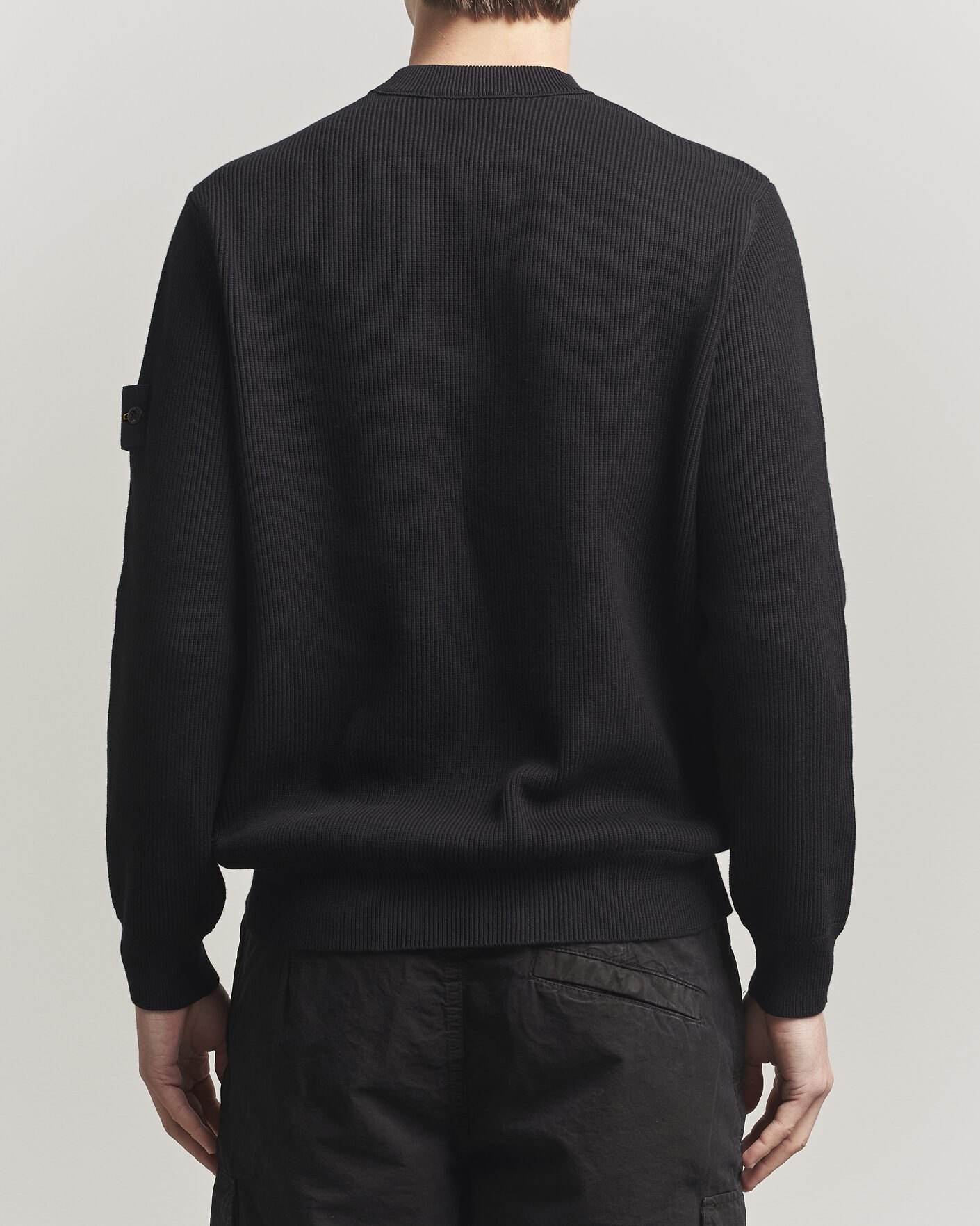 Herre | Trøjer | Stone Island | Ribbed Soft Organic Cotton Crewneck Black