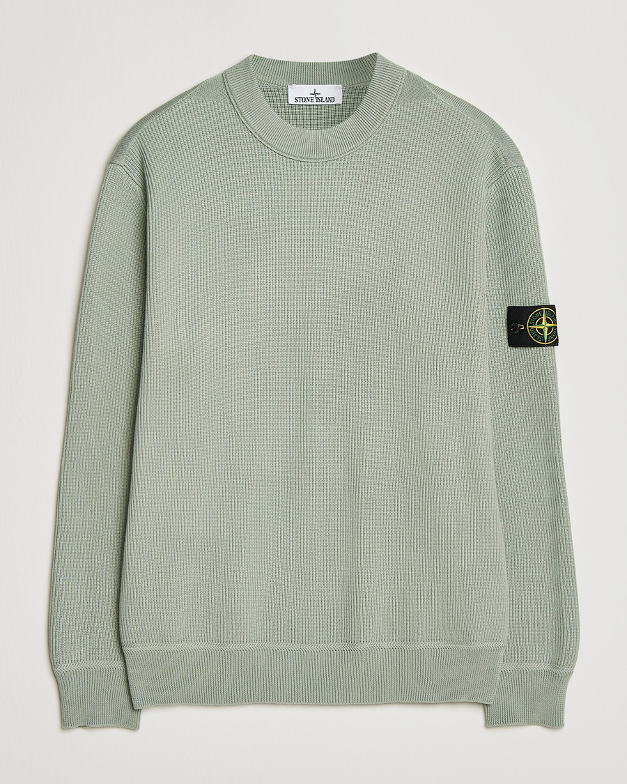 Herre | Trøjer | Stone Island | Ribbed Soft Organic Cotton Crewneck Sage