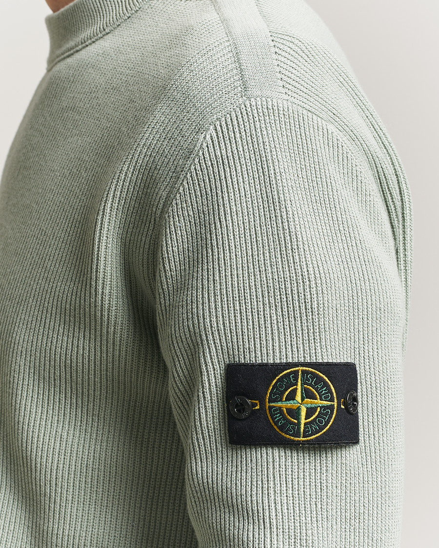 Herre | Trøjer | Stone Island | Ribbed Soft Organic Cotton Crewneck Sage