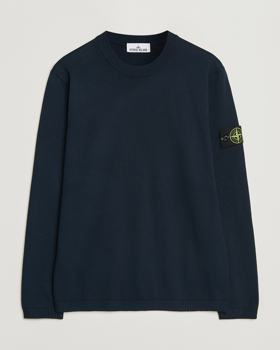 Herre | Trøjer | Stone Island | Micro Stitch Soft Organic Cotton Crewneck Navy