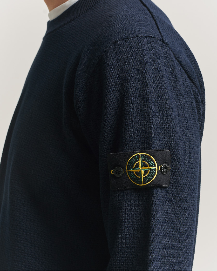 Herre | Trøjer | Stone Island | Micro Stitch Soft Organic Cotton Crewneck Navy