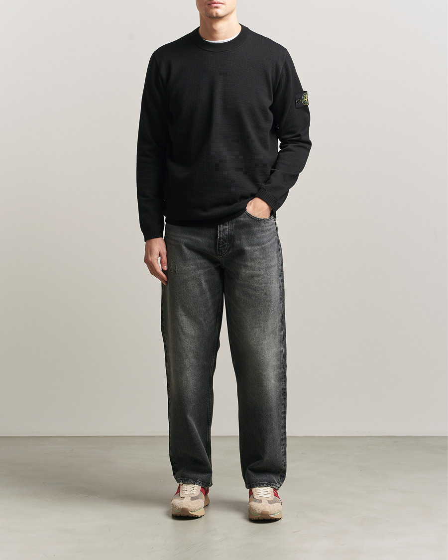 Herre | Trøjer | Stone Island | Micro Stitch Soft Organic Cotton Crewneck Black