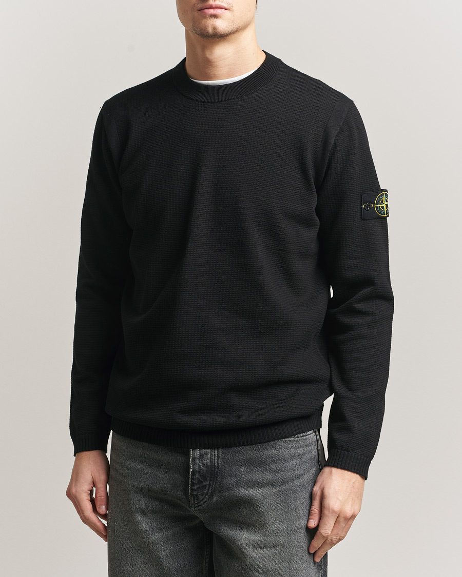 Herre | Trøjer | Stone Island | Micro Stitch Soft Organic Cotton Crewneck Black