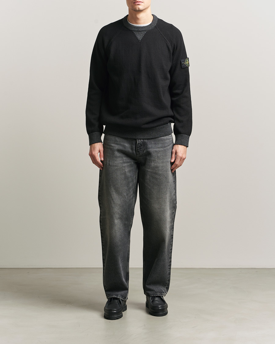 Herre | Trøjer | Stone Island | Raw Hand Organic Cotton Raglan Crewneck Black