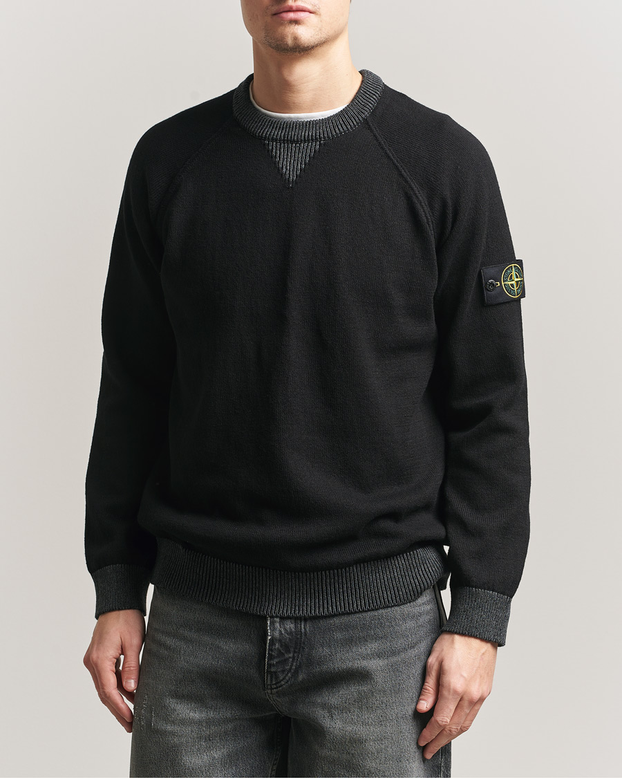 Herre | Trøjer | Stone Island | Raw Hand Organic Cotton Raglan Crewneck Black