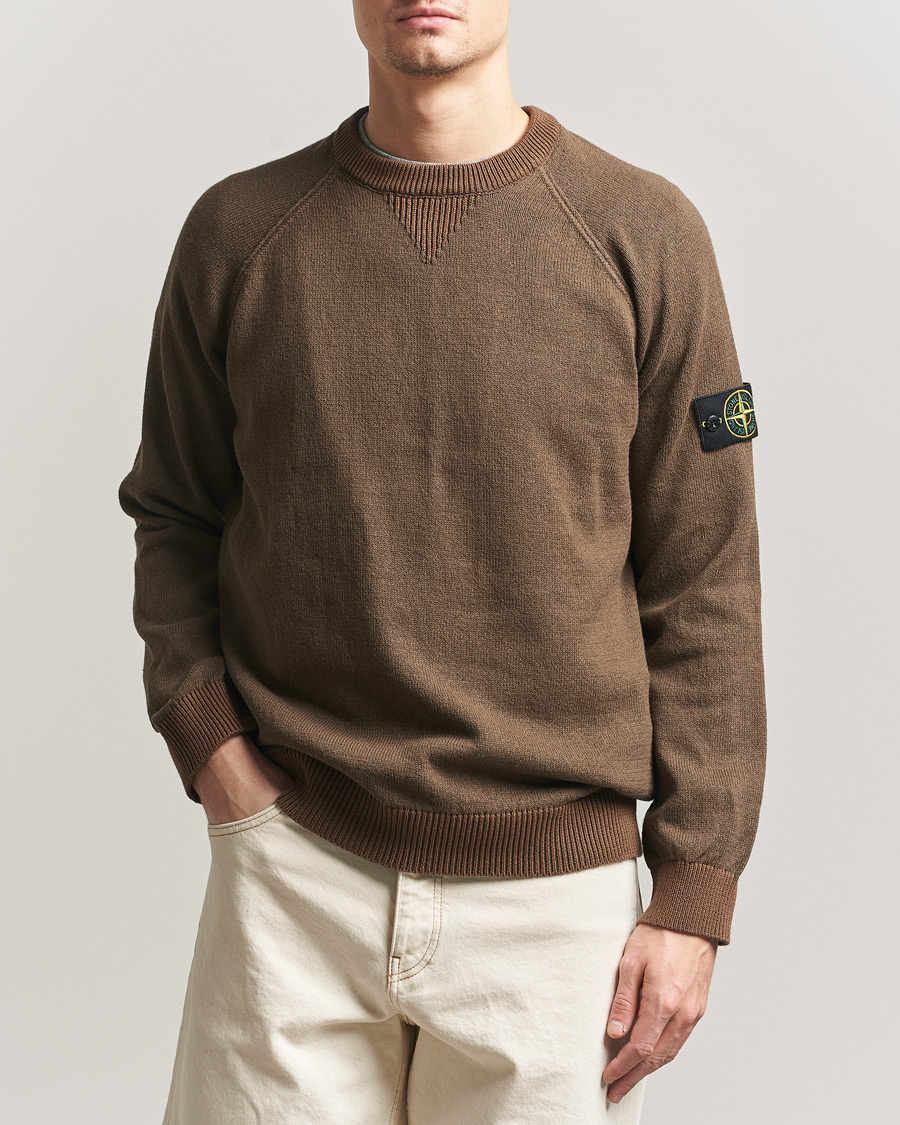 Herre | Trøjer | Stone Island | Raw Hand Organic Cotton Raglan Crewneck Umber