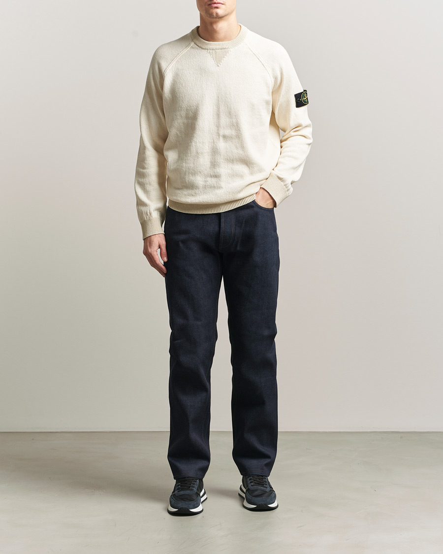 Herre | Trøjer | Stone Island | Raw Hand Organic Cotton Raglan Crewneck Ivory