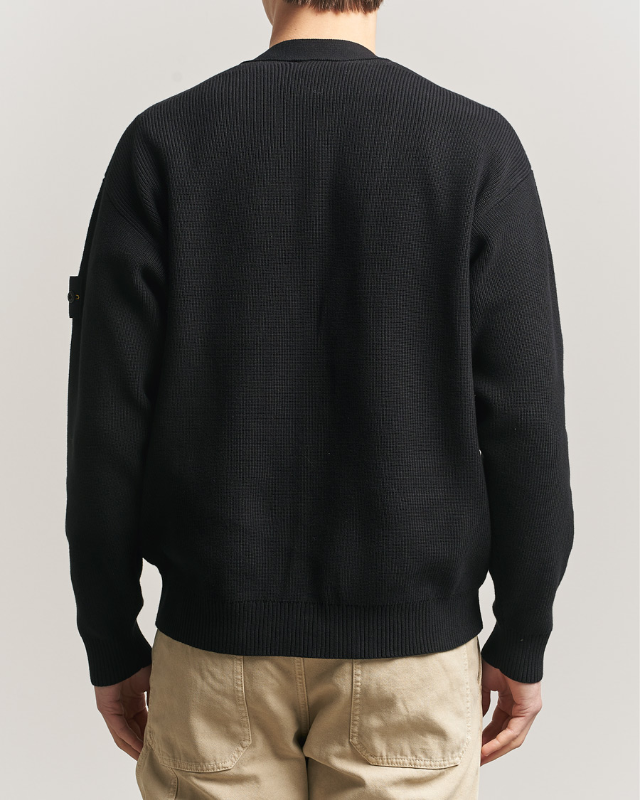 Herre | Trøjer | Stone Island | Ribbed Soft Organic Cotton Cardigan Black