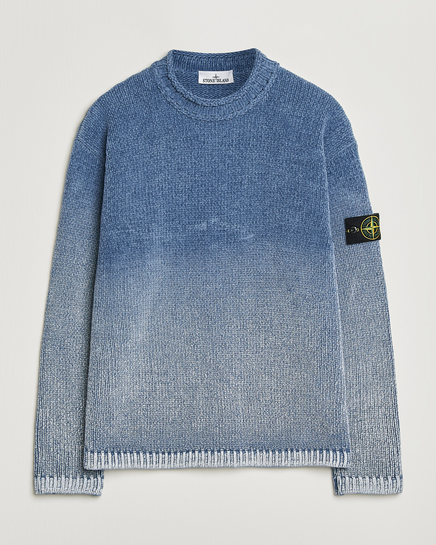 Herre | Trøjer | Stone Island | Cotton Chenille Degrade Print Crewneck Dark Blue