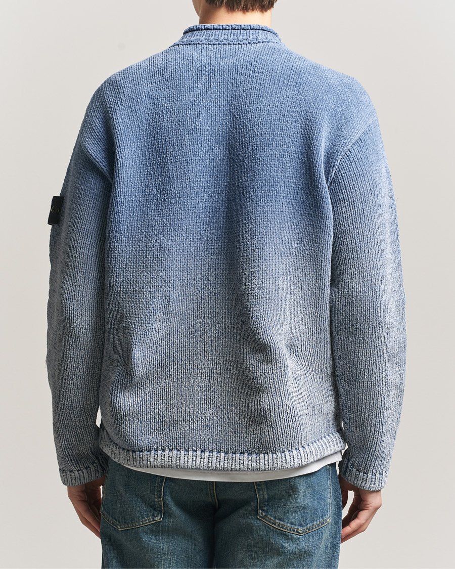 Herre | Trøjer | Stone Island | Cotton Chenille Degrade Print Crewneck Dark Blue