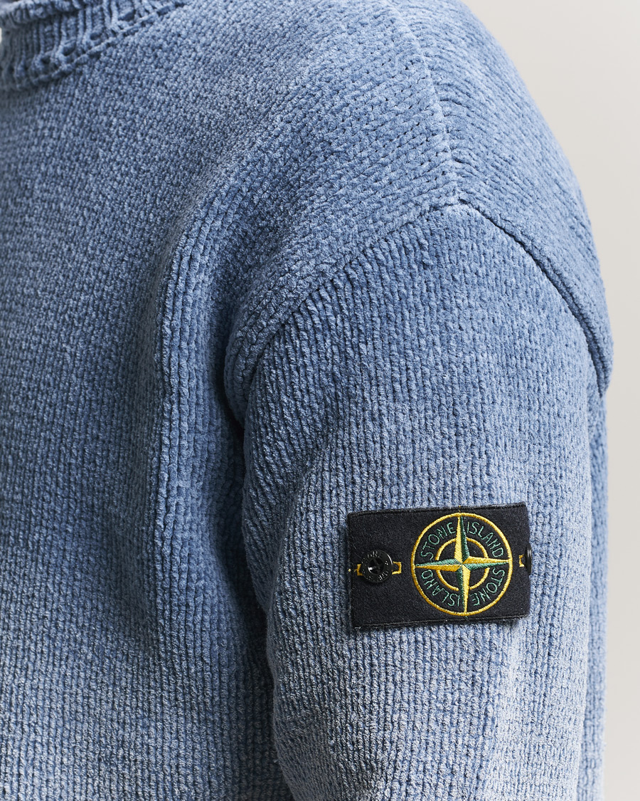 Herre | Trøjer | Stone Island | Cotton Chenille Degrade Print Crewneck Dark Blue