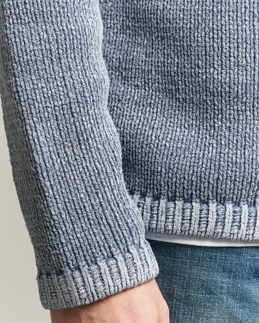 Herre | Trøjer | Stone Island | Cotton Chenille Degrade Print Crewneck Dark Blue