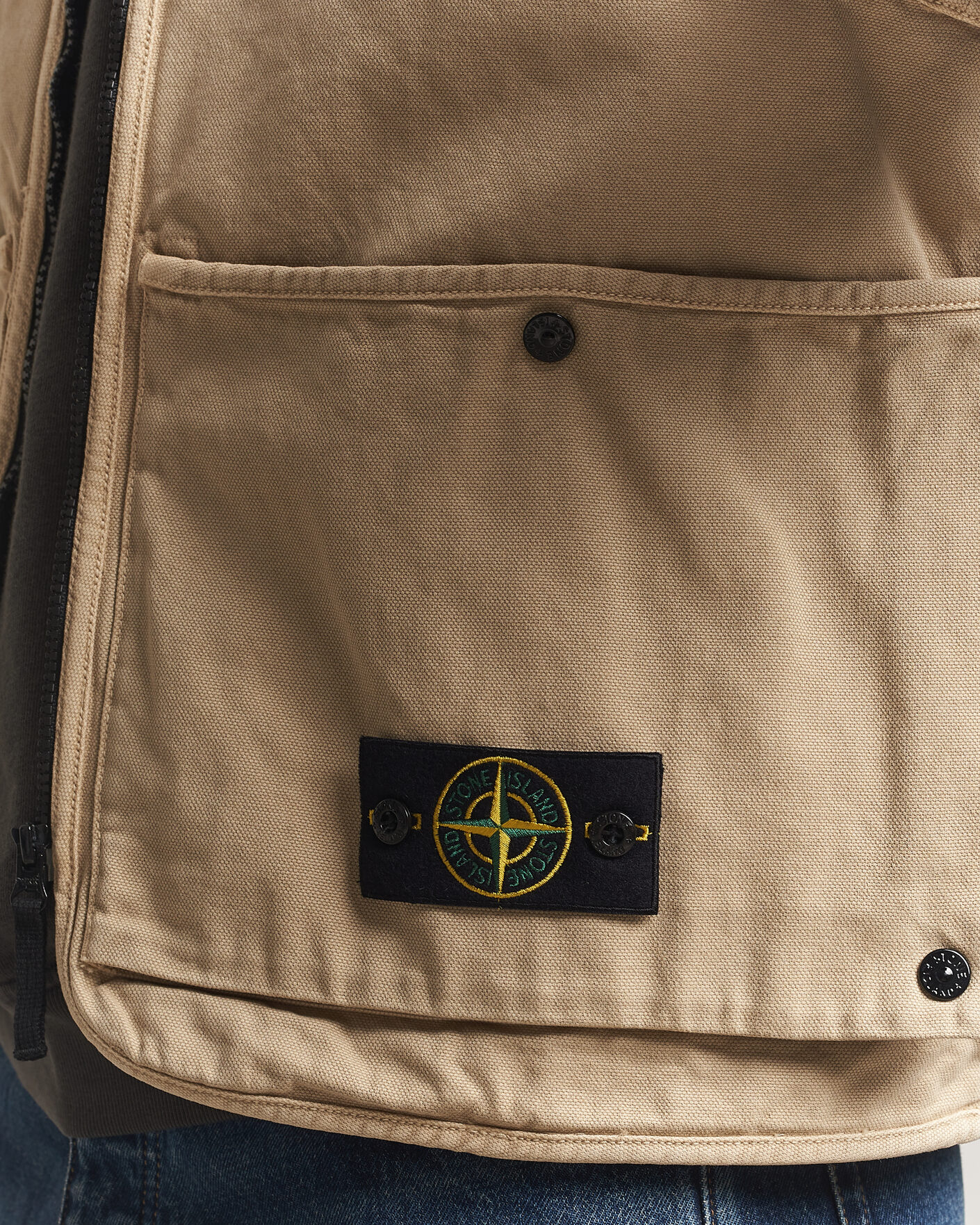 Herre | Veste | Stone Island | Organic Panama Cotton Padded Vest Desert