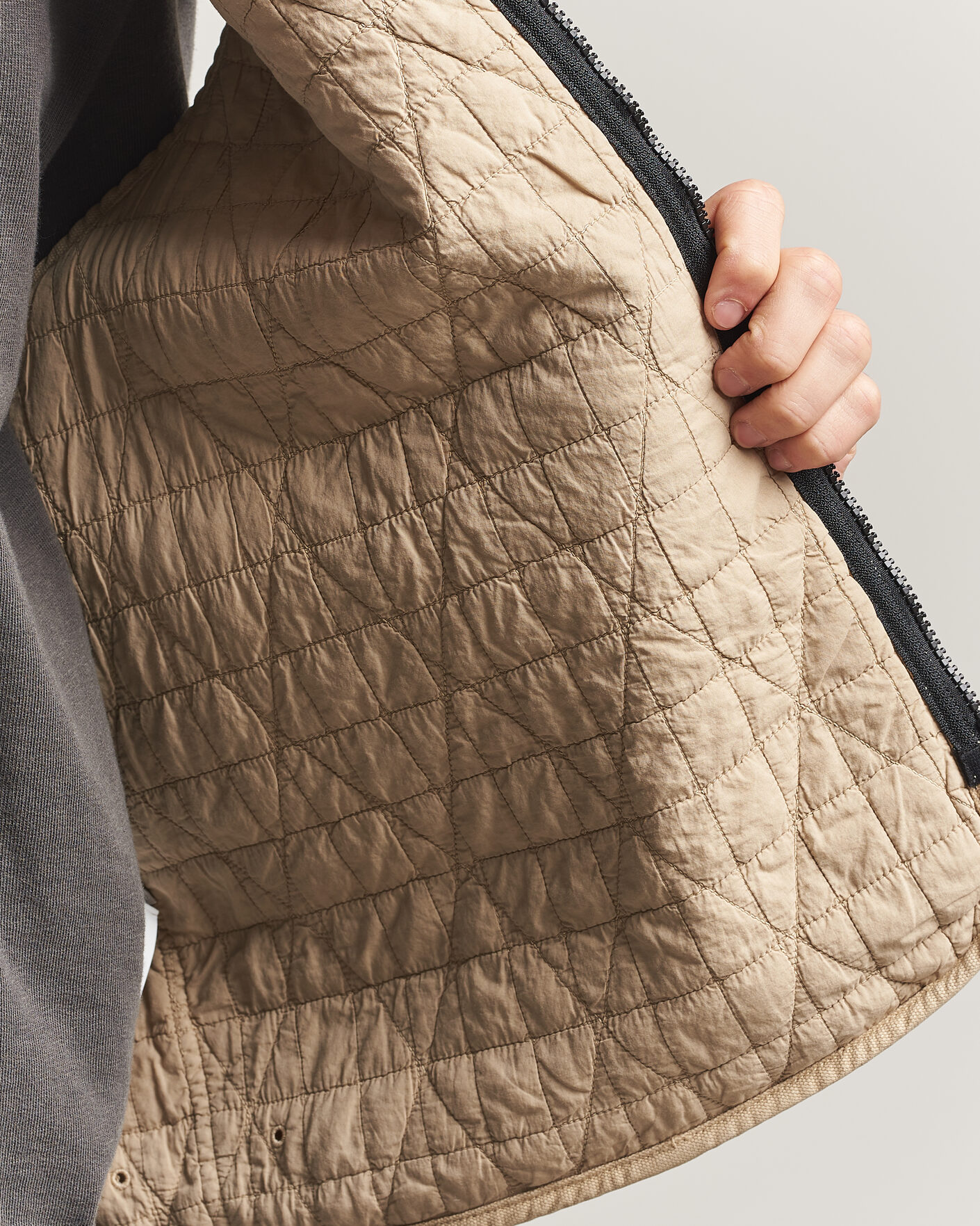 Herre | Veste | Stone Island | Organic Panama Cotton Padded Vest Desert