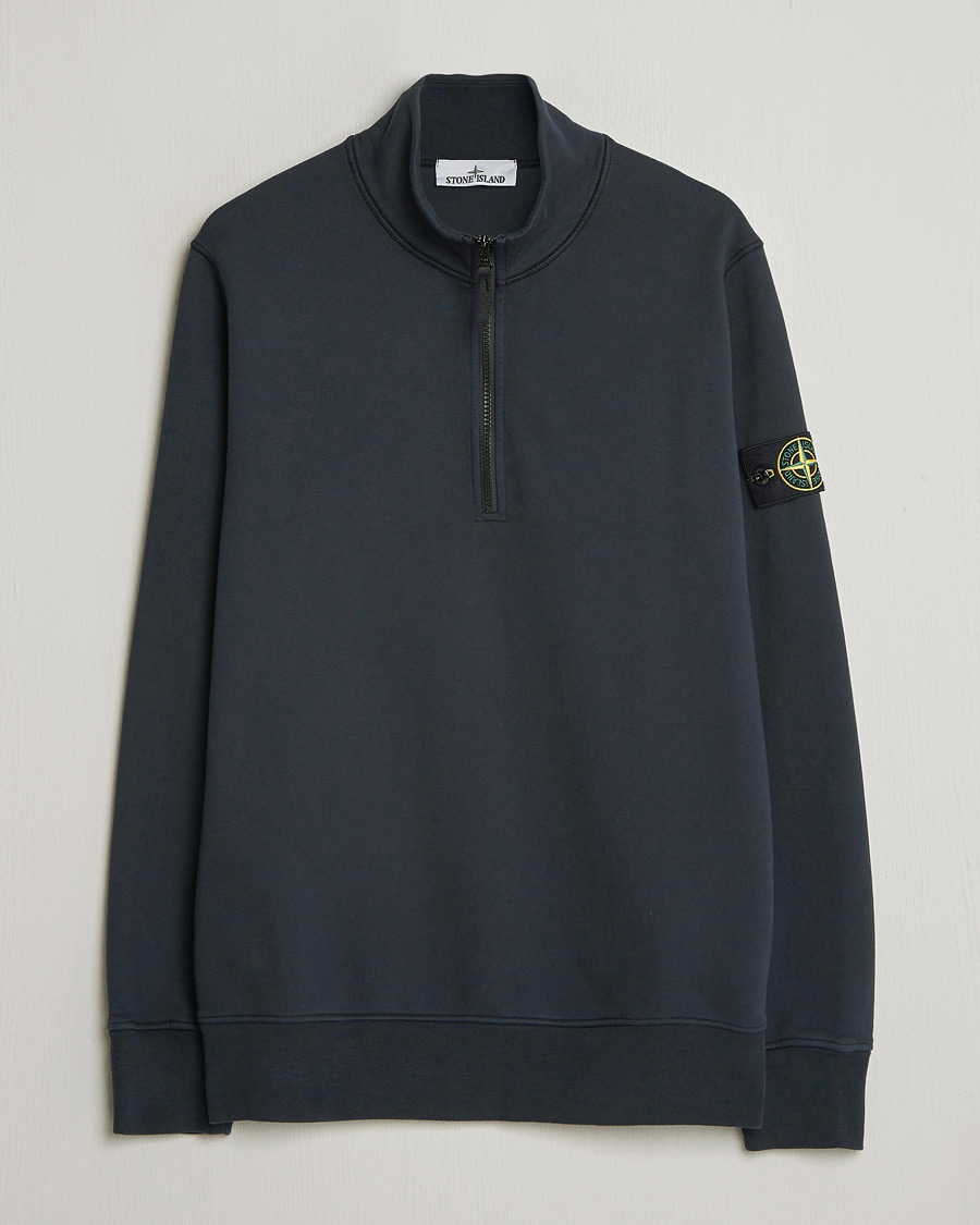Herre | Trøjer | Stone Island | Garment Dyed Fleece Half Zip Navy