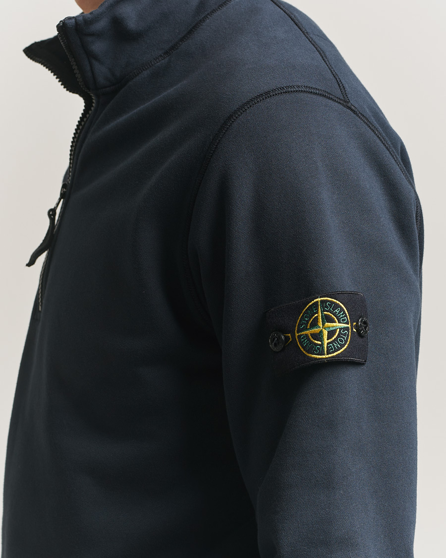 Herre | Trøjer | Stone Island | Garment Dyed Fleece Half Zip Navy