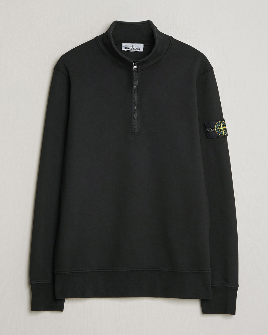 Herre | Trøjer | Stone Island | Garment Dyed Fleece Half Zip Black