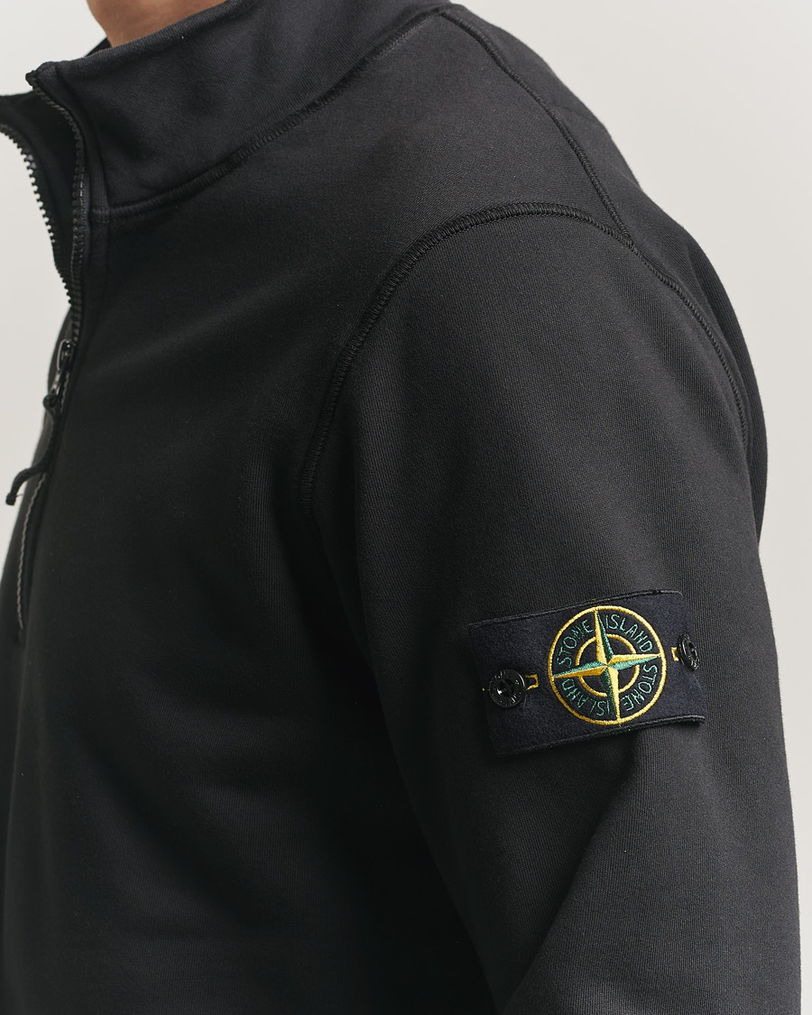 Herre | Trøjer | Stone Island | Garment Dyed Fleece Half Zip Black