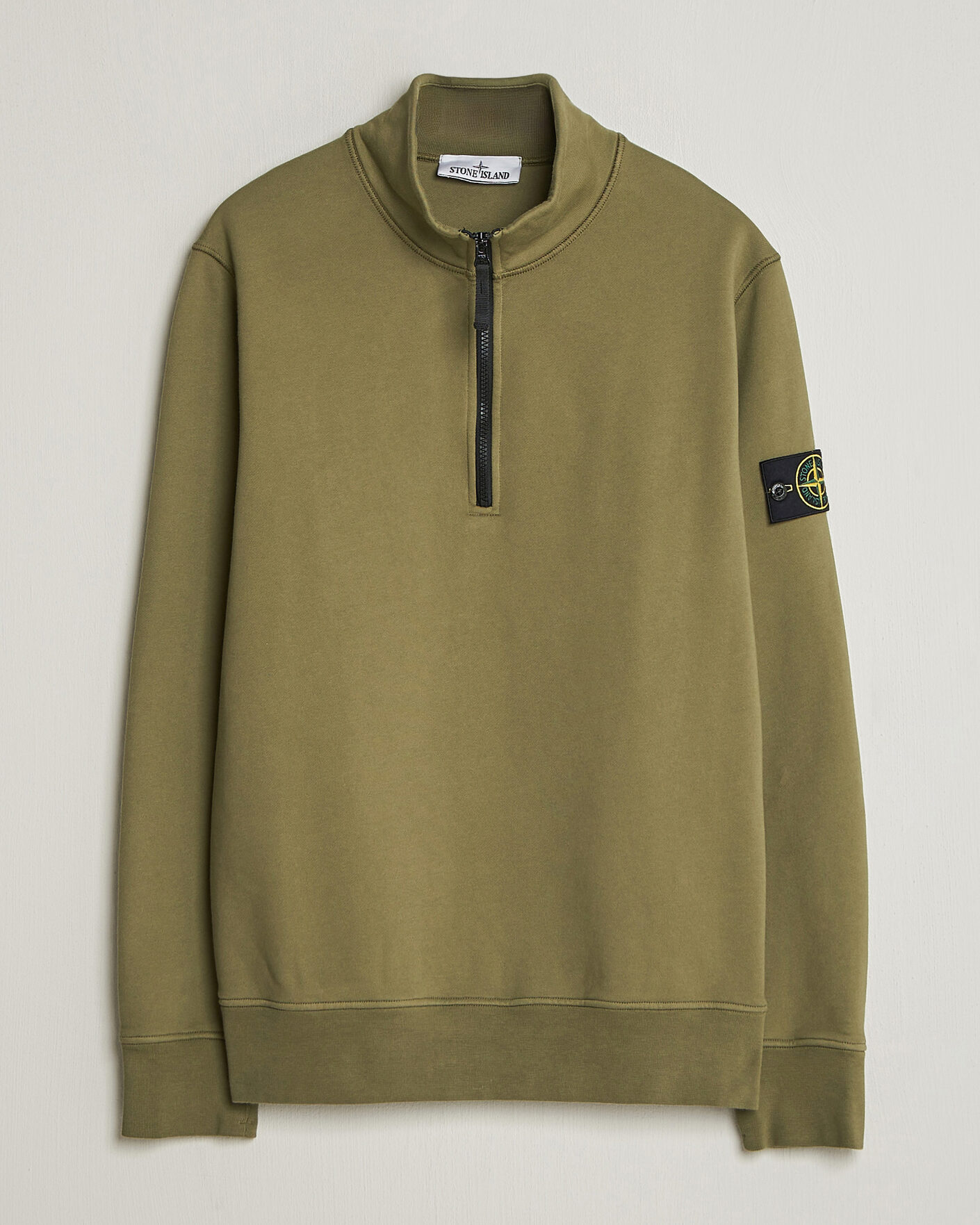 Herre | Trøjer | Stone Island | Garment Dyed Fleece Half Zip Military Green