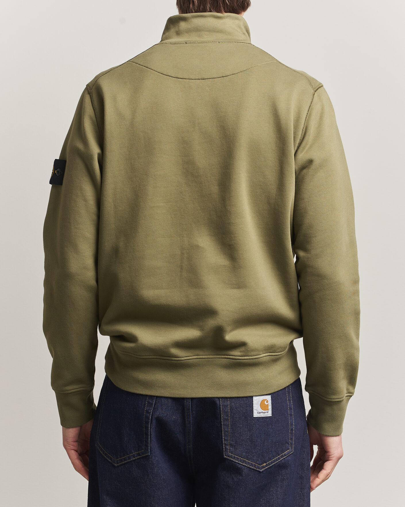 Herre | Trøjer | Stone Island | Garment Dyed Fleece Half Zip Military Green